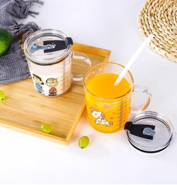 Unicorn Shape 350 Ml Glass Mug With Straw And Lid Creative Cartoon Children’s Glass Milk Cup Juice Glass Drink Ware Water Bottle 1 Pcs (unicorn Shape )
