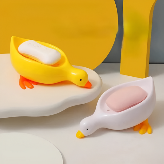 1 Pc Duck Soap Holder, Cute Soap Drying Rack, Kitchen Bathroom Shelf Floor Type Soap Holder, Portable Countertop Soap Organizer, Soap Case For Shower Bathroom Kitchen (random Color)