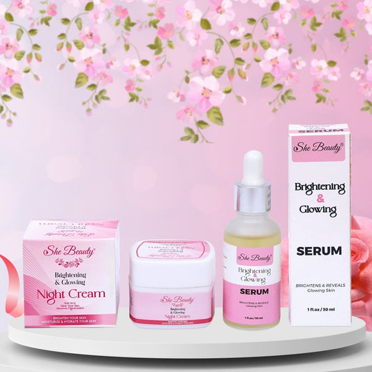 Skin Brightening Serum and Cream
She Beauty Whitening Serum
She Beauty Whitening Combo
She Beauty Night Cream
