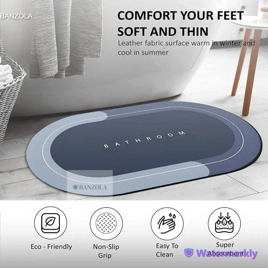Nonslip Soft Rubber Bath Mat For Bathtub And Shower, Anti Slip Bacterial Anti Bacterial Machine Washable Pvc Bath Mat For Bathroom Bathroom Written Mat (random Color)